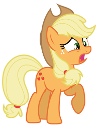 Size: 5686x6750 | Tagged: safe, artist:estories, applejack, earth pony, pony, g4, absurd resolution, hat, look of betrayal, simple background, solo, transparent background, vector