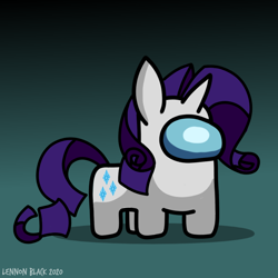 Size: 900x900 | Tagged: safe, artist:lennonblack, rarity, pony, unicorn, g4, among us, female, gradient background, mare, solo