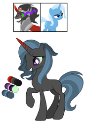 Size: 915x1316 | Tagged: safe, artist:pegasister64, king sombra, trixie, oc, g4, fusion, simple background, transparent background, trixbra