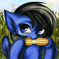 Size: 200x200 | Tagged: safe, artist:ronarinych, oc, oc only, oc:driftor, pegasus, pony, commission, corn, corn on the cob, cute, eating, field, food, herbivore, looking at you, pegasus oc, solo, sunshine, wings, ych result