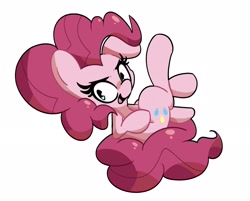 Size: 2449x1967 | Tagged: safe, artist:kindakismet, pinkie pie, earth pony, pony, g4, female, mare, open mouth, simple background, solo, white background