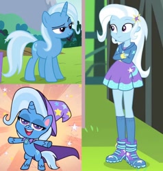 Size: 1280x1344 | Tagged: safe, edit, edited screencap, editor:3d4d, screencap, trixie, pony, equestria girls, friendship gems, g4, g4.5, my little pony: pony life, no second prances, female, self ponidox