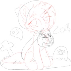 Size: 680x680 | Tagged: safe, artist:wulfieshydev, oc, alicorn, earth pony, pegasus, pony, unicorn, commission, halloween, holiday, smiling, toy, ych sketch, your character here