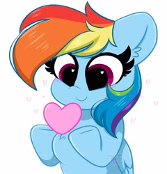 Size: 2500x2600 | Tagged: safe, artist:kittyrosie, rainbow dash, pegasus, pony, g4, cute, dashabetes, ear fluff, female, heart, heart eyes, high res, mare, simple background, smiling, solo, white background, wingding eyes