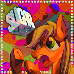 Size: 1512x1512 | Tagged: safe, artist:docwario, applejack, earth pony, pony, g4, countryisms, cowboy hat, female, hat, mare, pun, solo, sugarcube, underhoof, visual pun, yeehaw