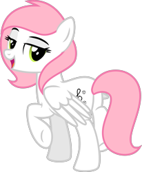 Size: 4000x4858 | Tagged: safe, artist:melisareb, oc, oc only, oc:sugar morning, pegasus, pony, absurd resolution, bedroom eyes, butt, female, looking at you, mare, plot, raised hoof, simple background, solo, transparent background, vector, wings