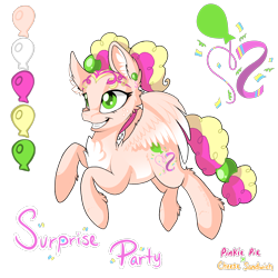 Size: 2048x2048 | Tagged: safe, artist:mychelle, oc, oc only, oc:surprise party, pegasus, pony, female, high res, mare, offspring, parent:cheese sandwich, parent:pinkie pie, parents:cheesepie, simple background, solo, transparent background