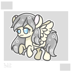 Size: 1500x1500 | Tagged: safe, artist:音灵, oc, oc only, oc:crescent heart, oc:弦月之心, pegasus, pony, pegasus oc, simple background, solo, wings