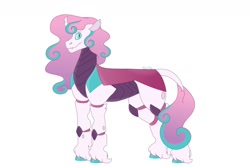 Size: 1280x854 | Tagged: safe, artist:itstechtock, princess flurry heart, oc, oc:persephone, changedling, changeling, changepony, hybrid, pony, g4, alternate universe, changedlingified, description is relevant, exoskeleton, interspecies offspring, offspring, older, parent:princess cadance, parent:queen chrysalis, parent:shining armor, parents:shining chrysalis, simple background, solo, species swap, story included, white background