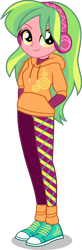 Size: 1474x4500 | Tagged: safe, artist:limedazzle, part of a set, lemon zest, equestria girls, g4, casual, clothes, converse, cute, female, hand in pocket, high res, hoodie, looking at you, pants, shoes, show accurate, simple background, smiling, smiling at you, solo, transparent background, zestabetes