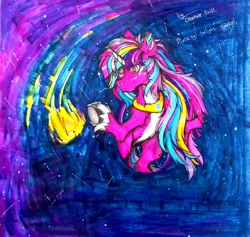 Size: 3248x3078 | Tagged: safe, artist:creature.exist, twilight sparkle, alicorn, pony, g4, high res, solo, traditional art, twilight sparkle (alicorn), universe