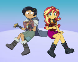 Size: 1500x1200 | Tagged: safe, artist:mew-me, sunset shimmer, human, equestria girls, g4, spoiler:amphibia, amphibia, female, marcy wu, spoilers for another series, sunset's journal