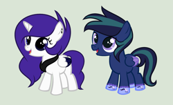 Size: 2769x1681 | Tagged: safe, artist:lominicinfinity, oc, oc only, oc:infinitia, oc:knight star, alicorn, pegasus, pony, colt, female, filly, male, simple background, two toned wings, wings