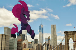 Size: 3000x1950 | Tagged: safe, artist:dashiesparkle, artist:theotterpony, edit, vector edit, tempest shadow, pony, unicorn, g4, armor, broken horn, city, female, giant pony, giant tempest shadow, giantess, highrise ponies, horn, irl, macro, new york, one world trade center, photo, ponies in real life, rearing, solo, story in the source, story included, vector