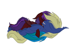 Size: 1451x1043 | Tagged: safe, artist:tikibat, derpibooru exclusive, oc, oc only, oc:scarlet eclipse, oc:silver eclipse, bat pony, pony, bat pony oc, bat wings, cuddling, cute, duo male and female, ear fluff, eyes closed, fangs, female, male, mare, membranous wings, simple background, sleeping, stallion, transparent background, wings