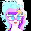 Size: 100x100 | Tagged: safe, artist:payshiechastityart, oc, oc only, earth pony, pony, :d, bust, earth pony oc, glasses, open mouth, pixel art, smiling