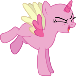 Size: 1085x1094 | Tagged: safe, artist:pegasski, oc, oc only, alicorn, pony, g4, the maud couple, alicorn oc, bald, base, eyelashes, eyes closed, female, horn, mare, open mouth, simple background, smiling, solo, transparent background, two toned wings, wings
