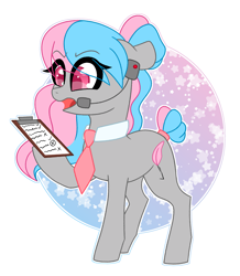 Size: 2485x2852 | Tagged: safe, artist:crazysketch101, oc, oc only, oc:karen, earth pony, pony, circle background, headset, high res, simple background, solo, white background