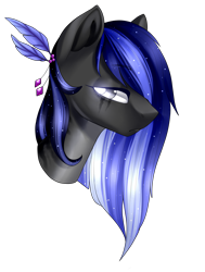 Size: 2273x3000 | Tagged: safe, artist:helemaranth, oc, oc only, earth pony, pony, bust, earth pony oc, feather, high res, simple background, solo, transparent background