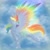 Size: 2048x2048 | Tagged: safe, artist:lunathemoongod, rainbow dash, pegasus, pony, g4, g4.5, my little pony: pony life, cloud, colored wings, colored wingtips, female, glowing mane, high res, multicolored wings, rainbow wings, sky, solo, wings