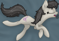 Size: 1714x1188 | Tagged: safe, artist:soctavia, octavia melody, pony, bed, drool, eyes closed, female, lying down, mare, messy mane, on bed, open mouth, sleeping, solo