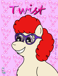 Size: 1024x1336 | Tagged: safe, artist:puffydearlysmith, twist, earth pony, pony, g4, cute, female, filly, glasses, happy, smiling