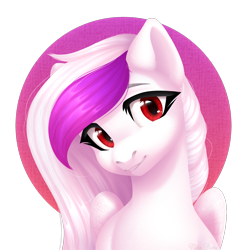 Size: 1500x1500 | Tagged: safe, artist:nika-rain, oc, oc only, pegasus, pony, bust, commission, cute, female, portrait, red eyes, simple background, solo, transparent background