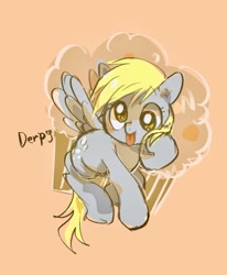 Size: 1107x1346 | Tagged: safe, artist:osawari64, derpy hooves, pegasus, pony, g4, :p, cute, derpabetes, female, food, mare, muffin, solo, spread wings, tongue out, wings