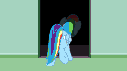 Size: 1052x592 | Tagged: safe, artist:pupster0071, rainbow dash, pegasus, pony, series:everything is broken, g4, animated, creepy, female, gif, i can't believe it's mspaint, legitimately amazing mspaint, ms paint, red eyes, walking