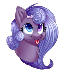 Size: 1929x2201 | Tagged: safe, artist:helemaranth, oc, oc only, earth pony, pony, :p, bow, bust, eyelashes, female, hair bow, heterochromia, mare, simple background, smiling, solo, tongue out, transparent background