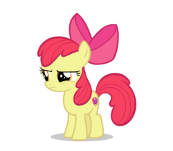 Size: 1100x960 | Tagged: safe, artist:axelp, apple bloom, earth pony, pony, g4, animated, gif, jaw drop, narrowed eyes, open mouth, raised hoof, shocked expression, simple background, white background, wide eyes