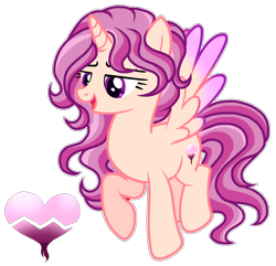 Size: 1766x1699 | Tagged: safe, artist:twinklecometyt, oc, oc only, alicorn, pony, alicorn oc, base used, colored wings, colored wingtips, female, horn, looking down, magical lesbian spawn, mare, offspring, parent:princess cadance, parent:saffron masala, simple background, smiling, solo, transparent background, wings