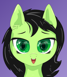 Size: 1000x1143 | Tagged: safe, artist:happy harvey, oc, oc:filly anon, earth pony, pony, dead eyes, ear fluff, female, filly, looking at you, open mouth, phone drawing, simple background