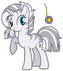 Size: 1430x1604 | Tagged: safe, artist:twinklecometyt, oc, oc only, hybrid, pony, zony, female, magical lesbian spawn, offspring, parent:fleur-de-lis, parent:zecora, simple background, solo, transparent background