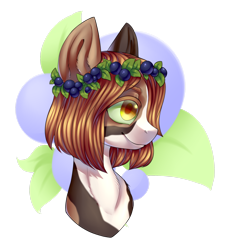 Size: 2338x2565 | Tagged: safe, artist:helemaranth, oc, oc only, earth pony, pony, bust, earth pony oc, floral head wreath, flower, high res, simple background, smiling, solo, transparent background