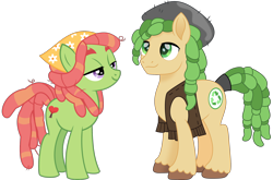 Size: 2266x1499 | Tagged: safe, artist:cloudy glow, artist:oatscene, artist:parclytaxel, edit, sandalwood, tree hugger, earth pony, pony, g4, make new friends but keep discord, .svg available, beanie, clothes, crack shipping, equestria girls ponified, female, hat, hippie, lidded eyes, male, mare, movie accurate, ponified, shipping, show accurate, simple background, stallion, straight, transparent background, treewood, vector