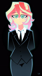 Size: 1746x3114 | Tagged: safe, artist:xan-gelx, sunset shimmer, equestria girls, g4, business suit, clothes, necktie, skirt, solo, suit