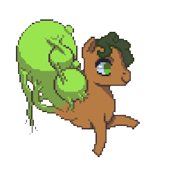 Size: 300x300 | Tagged: safe, artist:zettaidullahan, oc, oc only, monster pony, pony, animated, floating, gif, pixel art, simple background, smiling, solo, transparent background, wiggling