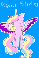 Size: 640x960 | Tagged: safe, artist:gallantserver, princess sterling, alicorn, pony, g4, eyes closed, female, solo