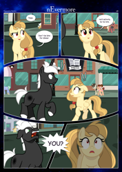 Size: 3259x4607 | Tagged: safe, artist:estories, beaude mane, golden crust, oc, oc:alice goldenfeather, oc:fable, oc:möbius, oc:pink rose, earth pony, pegasus, pony, unicorn, comic:nevermore, g4, colt, comic, female, foal, friendship student, male, mare, rule 63, stallion