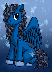 Size: 375x525 | Tagged: safe, artist:blademanunitpi, oc, oc only, oc:icewolf, pegasus, pony, pegasus oc, sitting, solo, wings