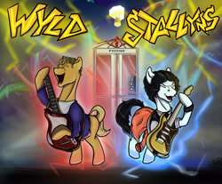 Size: 5671x4699 | Tagged: safe, artist:mixdaponies, earth pony, pony, bill & ted, crossover, guitar, musical instrument, wyld stallyns