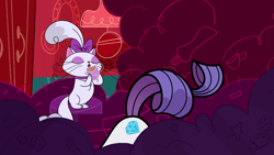 Size: 1920x1080 | Tagged: safe, screencap, opalescence, rarity, cat, pony, unicorn, g4, g4.5, my little pony: pony life, the debut taunt, cup, drinking, eyes closed, teacup