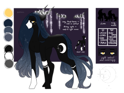 Size: 2652x2000 | Tagged: safe, artist:slvtmin, oc, oc only, oc:luna, earth pony, pony, high res, horns, reference sheet, simple background, solo, transparent background