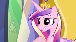 Size: 1920x1080 | Tagged: safe, screencap, princess cadance, alicorn, pony, a flurry of emotions, g4, female, mare, raised hoof, solo, tired eyes