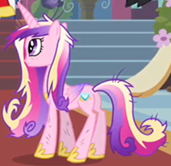 Size: 934x905 | Tagged: safe, screencap, princess cadance, alicorn, pony, a canterlot wedding, g4, butt, cropped, female, lovebutt, mare, messy mane, plot, scratches, solo