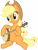 Size: 6869x9000 | Tagged: safe, artist:korsoo, applejack, earth pony, pony, g4, pinkie apple pie, applejack's hat, banjo, cowboy hat, cute, female, happy, hat, jackabetes, mare, musical instrument, playing instrument, simple background, sitting, smiling, solo, transparent background, vector