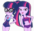 Size: 10553x9568 | Tagged: safe, artist:alandssparkle, artist:aryatheeditor, edit, vector edit, sci-twi, twilight sparkle, equestria girls, g4, absurd resolution, beach shorts swimsuit, belly button, bikini, clothes, duo, duo female, female, glasses, legs together, looking at you, one-piece swimsuit, ponytail, show accurate, simple background, sleeveless, swimsuit, transparent background, twilight sparkle (alicorn), twilight sparkle's beach shorts swimsuit, twolight, vector
