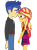 Size: 1483x2008 | Tagged: safe, alternate version, artist:gmaplay, edit, flash sentry, sunset shimmer, equestria girls, equestria girls series, g4, female, male, ship:flashimmer, shipping, simple background, straight, transparent background, vector
