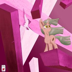 Size: 2000x2000 | Tagged: safe, artist:sweetstrokesstudios, oc, oc only, pony, unicorn, abstract, abstract background, female, geometric, high res, limited palette, mare, solo